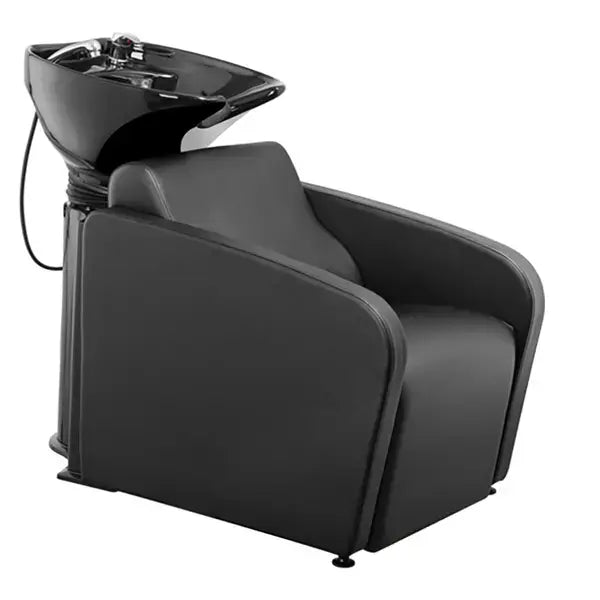 Komfortables Friseur Waschbecken mit elektrisch Fußstütze, Friseurwaschbecken Mullet power plus, ideal für Salons.