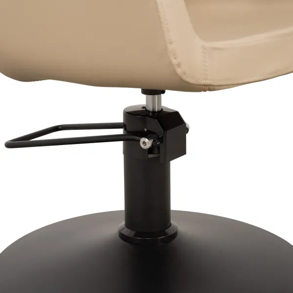 Friseurstuhl in eleganter Schwarz-Farbe mit Schwarzer runder Fuß, Luxuriöser Friseur stuhl Whim R - Tiptop - Einrichtung
