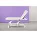 Electric massage table with one motor, height-adjustable white treatment bed for clinics and spas