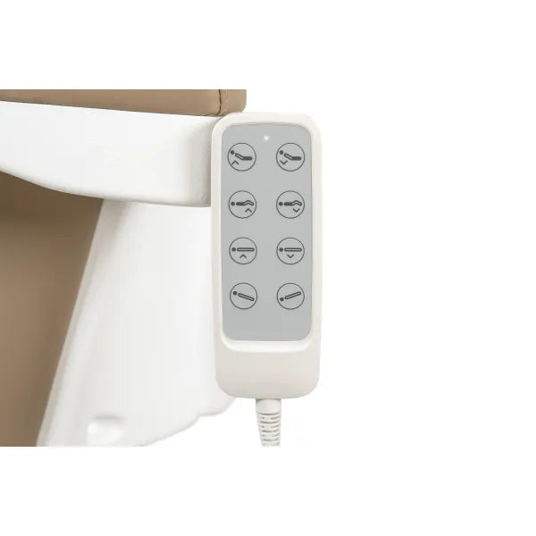Elektrische Heizbare Kosmetikliege mit LED, Kosmetikstuhl Ricle, 4 Motoren, höhenverstellbar 64–89 cm, Gesichtsausschnitt