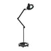 Schwarze LED-Lupenlampe Mega plus mit SMD-LED-Technologie, verstellbarer Arm, runder Basis mit Rollen.