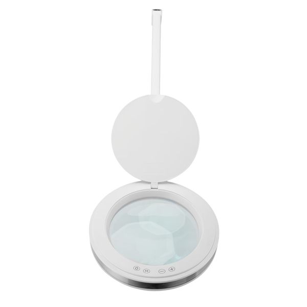 LED Lupenlampe WKL005 Widen+ mit 5X Vergrößerung, Stativ, dimmbar, 3 Lichtfarben – Kosmetik, Studio, Spa