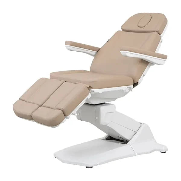 MEDIAL SMART Fußpflegestuhl in Beige mit geteilten Beinauflagen