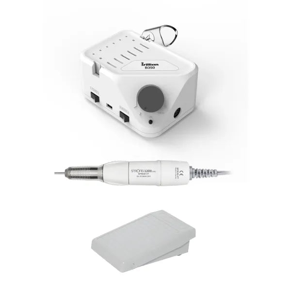 Profi Nagelfräser STRONG B350/120II 64W – Micromotor für Maniküre & Pediküre inkl. Fußpedal