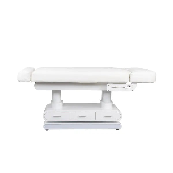 Elektrische Massageliege mit Heizfunktion, LED, verstellbare Rückenlehne 0-60°, abnehmbares Kopfteil, Handsteuerung, Schubladen.