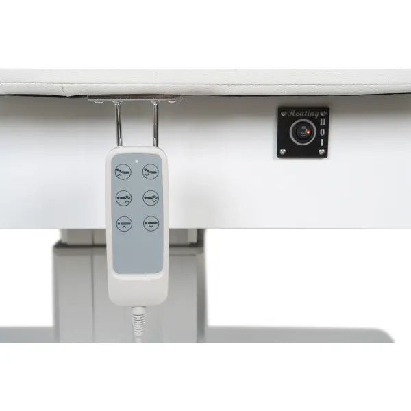 Elektrische Massageliege mit Heizfunktion, 3 Motoren, LED-Beleuchtung und Fernbedienung; PU-Bezug.