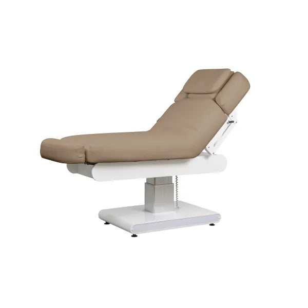 Elektrische Massageliege mit PU-Bezug, Heizfunktion, 3 Motoren, LED, verstellbare Rückenlehne, Beinstütze, Fernbedienung