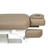 Beige elektrische Massageliege mit verstellbarer Kopfstütze, Gesichtsausschnitt, Armlehnen und PU-Bezug