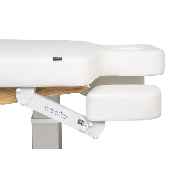 Elektrische Massageliege mit Heizfunktion, verstellbare Armlehnen und Holzoberflächen