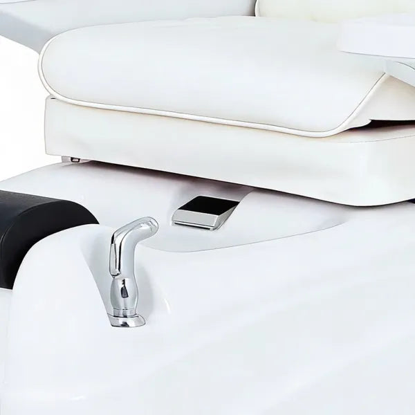 Weißer SPA-Pediküre-Stuhl mit Waschbecken, Shiatsu-Massagesystem und Fußwanne – Luxus-EASE Pediküre-Sessel