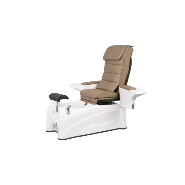SPA Pediküre Sessel mit Shiatsu-Massagesystem, Waschbecken und Fußwanne – Luxus-Pediküre-Stuhl Beige