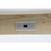 Elektronik-Panel mit Heizung und LED-Bedientaste an der SPA-Kosmetikliege mit Holzoptik.