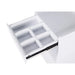White wooden cosmetic cart with drawers and built-in organizer compartments, model Tocky WKT901.