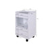 White wooden cosmetic cart with drawers and organizer, Tocky WKT901 on caster wheels