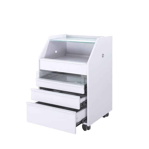 Profi Kosmetikwagen Rollwagen mit UV-Licht, Schubladen, Glasablage, Steckdosen & USB – Studio & Spa