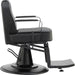 Barber stuhl in Schwarz mit eleganter Polsterung, Herren Friseurstuhl Spike, Barbershop stuhl mit stabilem Chromfuß und schwarzem Finish.