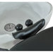 Headspa-Liege Satori mit weißem Waschbecken, schwarze Nackenstütze und Bolster im Spa-Setup