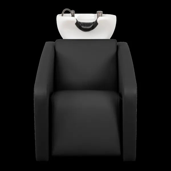 ELUNE AIR Rückwärtswaschsessel Schwarz mit Massage-Waschbecken – Premium Friseur Waschplatz
