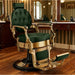 Barber stuhl in Grün-Gold, Herren Friseurstuhl Buzz, Stilvoller Barbershop stuhl - Tiptop - Einrichtung
