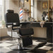 Barber stuhl im eleganten Schwarz mit verstellbarer Rückenlehne, Herren Friseurstuhl Fringe , Barbershop stuhl - Tiptop - Einrichtung