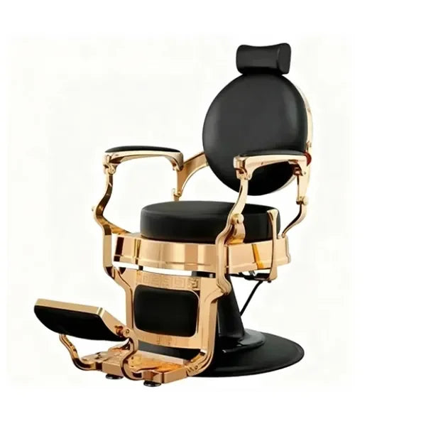 Barberstuhl Gabbiano Marcus – Gold/Schwarz, Friseurstuhl, Neu, Activeshop