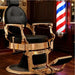 Barber stuhl in Gold und Schwarz, Herren Friseurstuhl Caesar, Hochwertiger Barbershop stuhl - Tiptop - Einrichtung