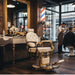 Barber stuhl in Gold-Weiß, Herren Friseurstuhl Buzz mit verstellbarem Fußstütze, Barbershop stuhl - Tiptop - Einrichtung