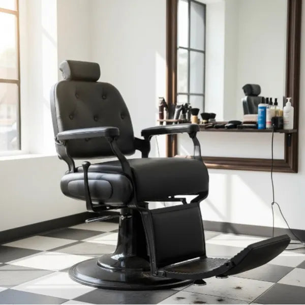 3x Barber stuhl in Schwarz, Herren Friseurstuhl Crop, Luxuriöser Barbershop stuhl für stilvolle Salons - Tiptop - Einrichtung