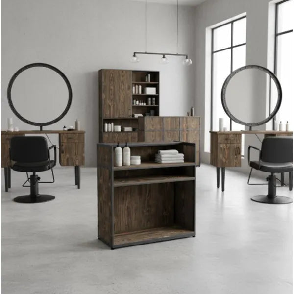 Friseur-Empfangstheke, Friseur Rezeption Valk - Rustikales Design für Ihren Salon - kassentisch - empfangstresen - Tiptop - Einrichtung