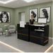 Friseur Rezeption, Empfangstheke Hush - Moderne Schwarz Holz Rezeption mit Weißer Deko - kassentisch - empfangstresen - Tiptop - Einrichtung