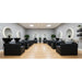 Friseur waschbecken Peek mit Kippwaschbecken und hochwertiger Ausstattung in Schwarz, ideal für moderne Salons.