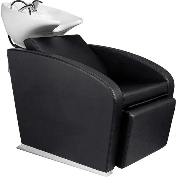 Elegantes Friseur Waschbecken mit elektrischer Fußstütze, Friseurwaschbecken Ralph für luxuriösen Komfort.