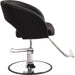Eleganter 3er set Friseurstuhl in Schwarz-Farbe, Luxuriöser Friseur stuhl Sarahm mit runder verchromter Metallbasis.