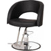 Eleganter 3er set Friseurstuhl in Schwarz-Farbe, Luxuriöser Friseurstuhl Sarahm mit verchromter Metallbasis.