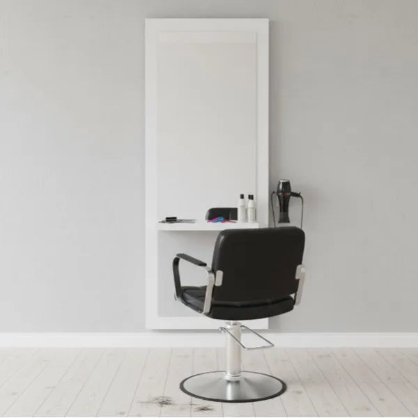 Friseur Bedienplatz mit Ablage in Weiß, Friseurarbeitsplatz Tibim - Tiptop - Einrichtung