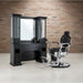 1x Friseur Bedienplatz William 2B - 1x Barber stuhl Kirk in Schwarz - Tiptop - Einrichtung