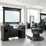 Friseur Vorwärtswaschbecken, Barbershop Bedienplatz 3B William – Herren Friseurstuhl, Barberstuhl Vintage Clint