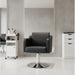 Friseurstuhl in eleganter Schwarz-Farbe, Luxuriöser Friseur stuhl Petal, perfekt für stilvolle Salons.