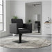 Friseurstuhl in eleganter Schwarz-Farbe, Luxuriöser Friseur stuhl Drim mit hochwertiger Polsterung und höhenverstellbarem Design.