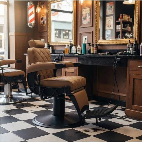 Barber stuhl Hawk, Herren Friseurstuhl, luxuriöser Barbershop stuhl im Vintage-Stil mit stabilem, bequemen Design.