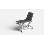 Electric therapy couch PRO 201 in gray for clinic with adjustable height 43.5-90.5 cm and backrest to 80°.