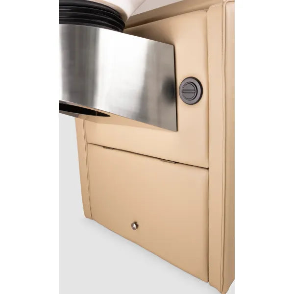 Friseur Waschbecken mit Elektrischer Fußstütze, Friseurwaschbecken Yannik in modernem Salon-Design für besten Komfort.