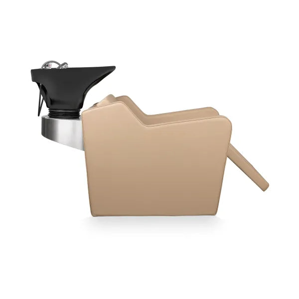 Friseur Waschbecken mit Elektrischer Fußstütze, Friseurwaschbecken Yannik in modernem Salon-Design für besten Komfort.