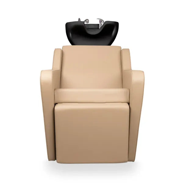 Friseur Waschbecken mit Elektrischer Fußstütze, Friseurwaschbecken Yannik in modernem Salon-Design für besten Komfort.