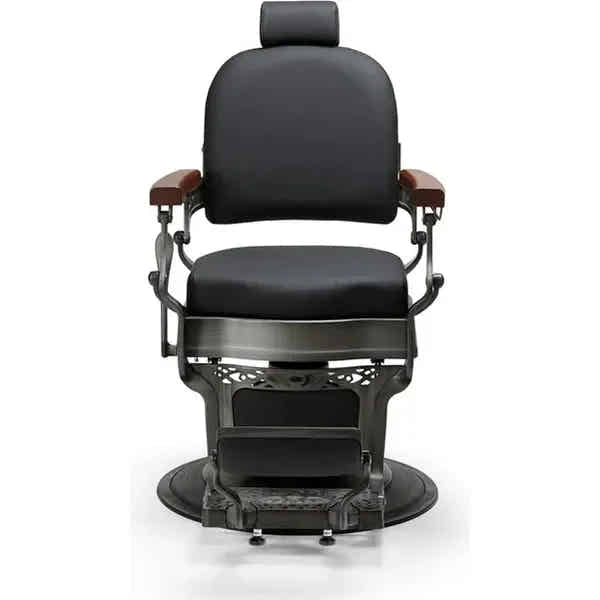 Eleganter Barber stuhl in Schwarz, Herren Friseurstuhl Flek, ideal für jeden Barbershop. Hochwertige Verarbeitung.
