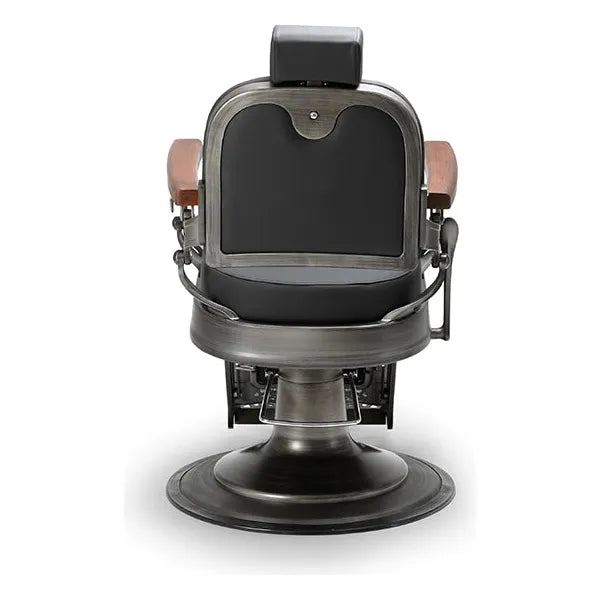 Eleganter Barber stuhl in Schwarz, Herren Friseurstuhl Flek, ideal für moderne Barbershops und Friseursalons.