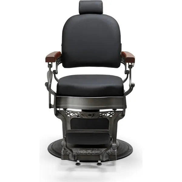 Eleganter Barber stuhl in Schwarz, Herren Friseurstuhl Flek, ideal für jeden Barbershop. Hochwertige Verarbeitung.