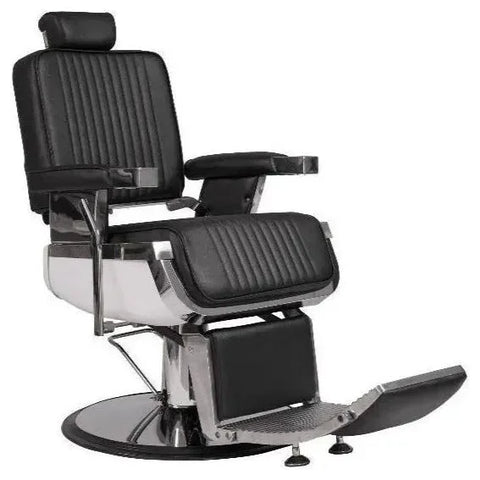 Barber stuhl im eleganten Schwarz mit verstellbarer Rückenlehne, Herren Friseurstuhl Fringe , Barbershop stuhl - Tiptop - Einrichtung