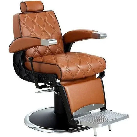 Barber stuhl in Braun, Herren Friseurstuhl Hugo , Luxuriöser Barbershop stuhl - Tiptop - Einrichtung