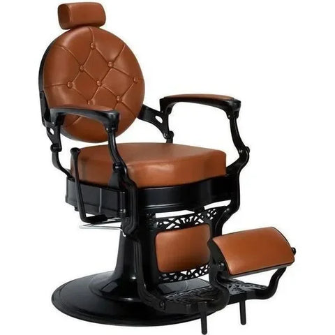 Barber stuhl in Braun und Schwarz, Herren Friseurstuhl Check, Luxuriöses Barbershop stuhl - Tiptop - Einrichtung
